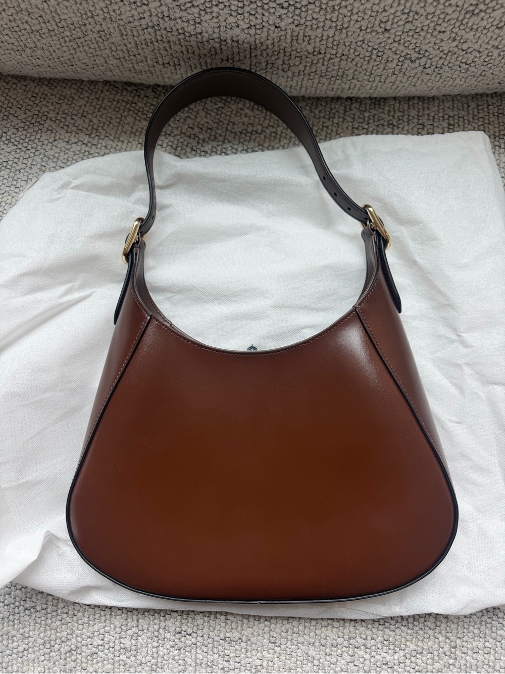 Prada Brown Leather Shoulder Hobo with Gold Hardware - Picture 2 of 7
